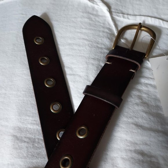 NWT Frye brown leather belt w/ grommets, S, M and L - Picture 14 of 14